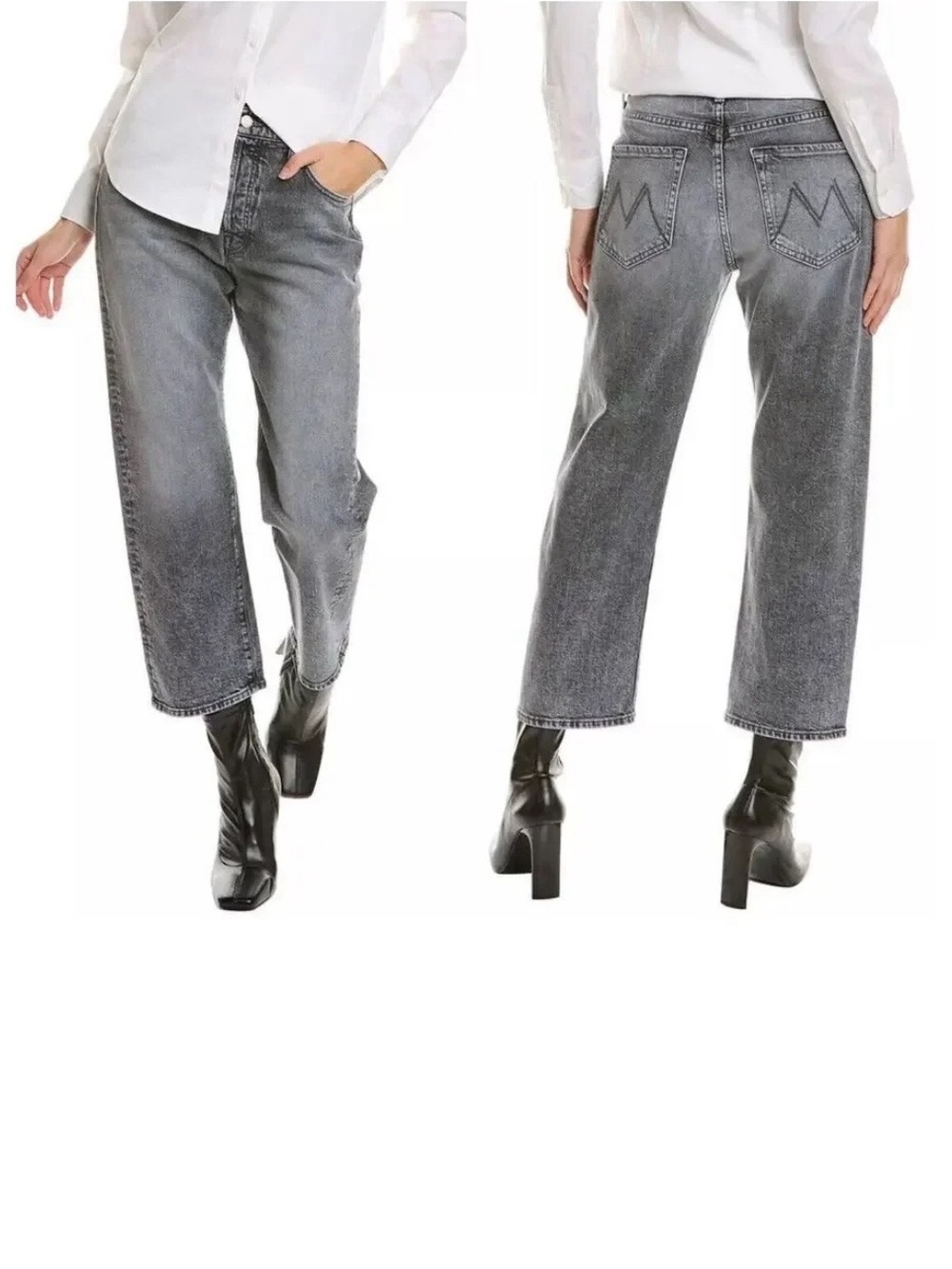 Mother The Ditcher Crop Denim Jeans in Shadow Dancing, sz 23”